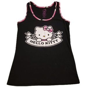 Hello Kitty Sanrio Sleepwear Tank Top Shirt Black Pink White Women's M Pre-owned